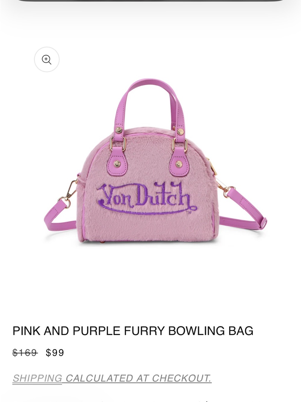 Von Dutch Lavender & Purple Fuzzy Dome Satchel - Picture 3 of 17
